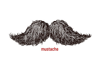 Vector old style mustache