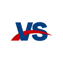 Initial letter VS, overlapping movement swoosh logo, red blue color