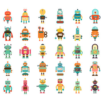 robot icon set
