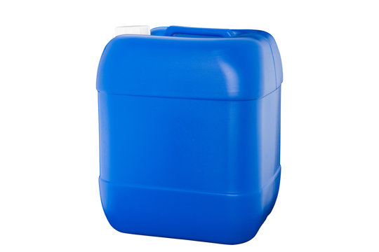 Blue plastic container isolated