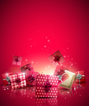 Modern red Christmas gifts