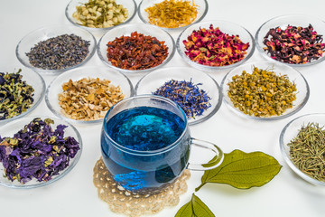 ハーブティーいろいろ　Beautiful color herbal tea