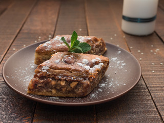 Baklava from natural ingredients. It's a very tasty dessert.
