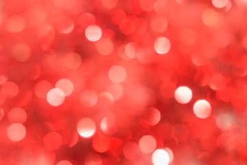 Abstract red bokeh. Christmas background texture