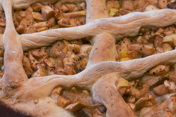 baked hot sweet rural apple pie close