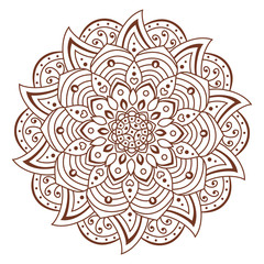 Vector flower Mandala. decorative elements. Coloring book page. Oriental circle pattern, Islam, Arabic, Indian, Floral mandala Isolated on White.