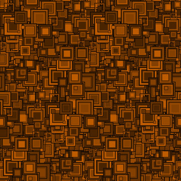Abstract seamless pattern, Background, Geometrical elements of a square form, Shades of brown, Free position, Graphic mosaic.