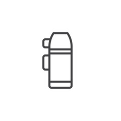 Thermos line icon, outline vector sign, linear style pictogram isolated on white. Vacuum flask symbol, logo illustration. Editable stroke