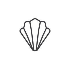 Seashell line icon, outline vector sign, linear style pictogram isolated on white. Shell symbol, logo illustration. Editable stroke