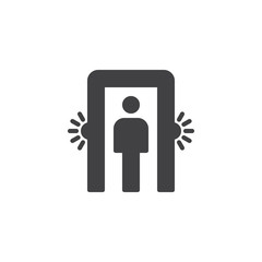 Passenger screening icon vector, filled flat sign, solid pictogram isolated on white. Metal detector gate symbol, logo illustration.
