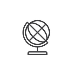 Globe line icon, outline vector sign, linear style pictogram isolated on white. Symbol, logo illustration. Editable stroke