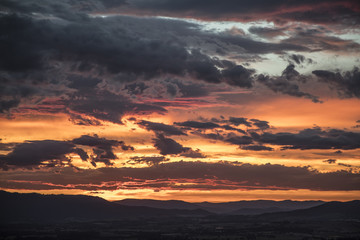 Fototapeta na wymiar Red Sky Yarra Valley