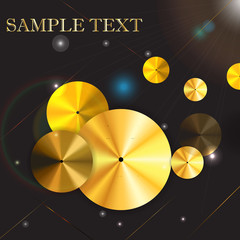  vector circle gold icon metal background. Eps10