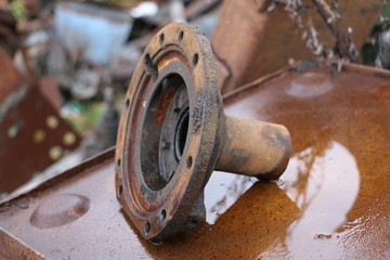 old abandoned rusty machine tool