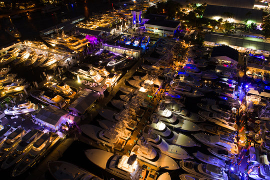 Fort Lauderdale International Boat Show at night