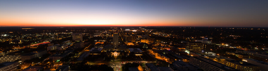 Florida State Capitol at Twilight aerial view