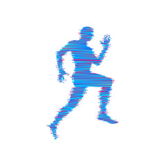 Running man. Design for sport and business. Vector illustration.