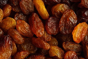 Diet healthy food. Raisin dried grape as background texture