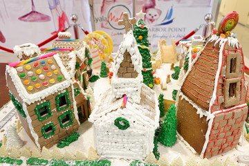 Christmas Village made from Cinnamon biscuits