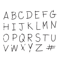 Hand drawing letter font icon