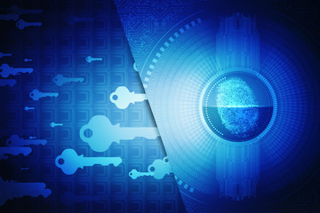 Fototapeta premium Fingerprint Scanning Technology Concept 2d Illustration