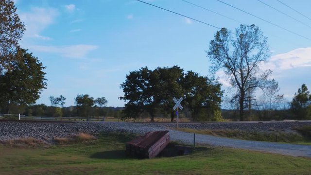 Train tracks along the historic Route66 in Oklahoma