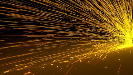 Particles sparks dots fireworks slow motion trails 3d illustration