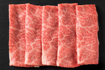 黒毛和牛のきれいな霜降り肉　The finest Kyushu Japanese beef