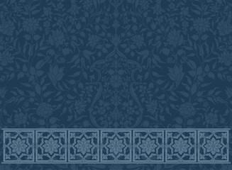 wedding card design, paisley floral pattern , India