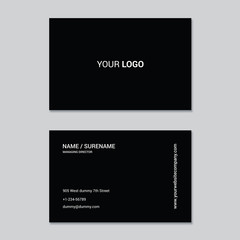 Naklejka na ściany i meble Minimalist and modern black colors business card template