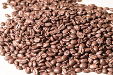fresh coffee beans.