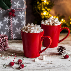 Christmas Hot Chocolate with Marshmallows