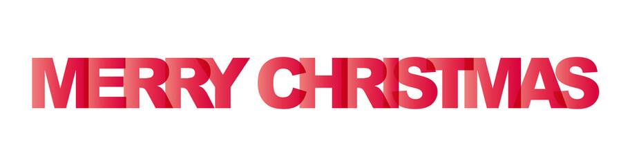 The word Merry Christmas. Vector banner with text, red on white background