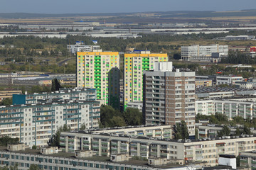 urban landscape of apartment buildings