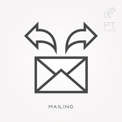 Line icon mailing