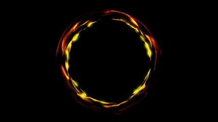 Glowing spiral ring. Abstract digital background. Seamless loop