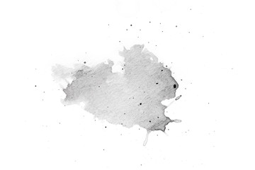 Fototapeta premium abstract black splashes on white watercolor paper. monochrome image.