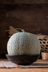 Melon on the wooden table