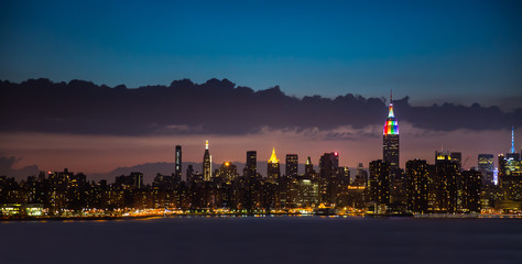 Rainbow via Empire State building. NYS Gay/Lesbian marriage rights proclamation day. June 29 2013