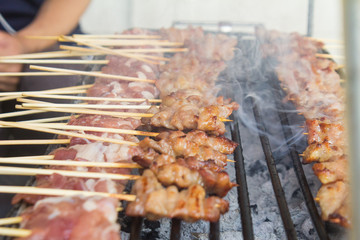 Pork kebab Grill charcoal