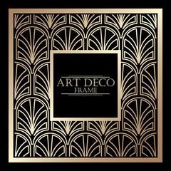 Vintage retro frame in Art Deco style. Template for design. Vector illustration.
