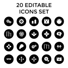 Motion icons. set of 20 editable filled motion icons