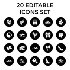 Pair icons. set of 20 editable filled pair icons