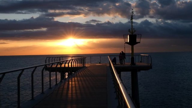 Sunshine in petroli bridge in Badalona