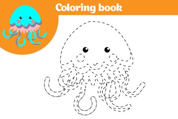 Coloring page, education game for children. Coloring page, drawing kids activity. Vector illustration