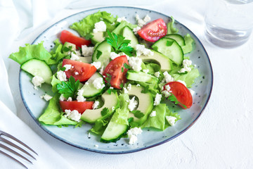 Vegetable salad with feta cheese