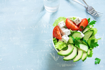 Vegetable salad with feta cheese