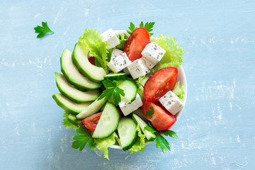 Vegetable salad with feta cheese
