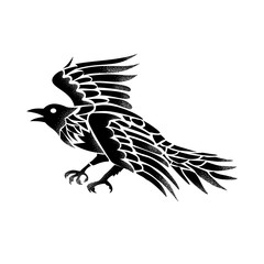 Raven Flying Side Tattoo
