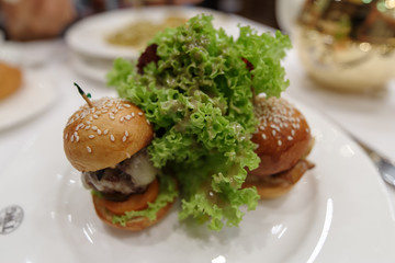 Mini hambuger with vegetable